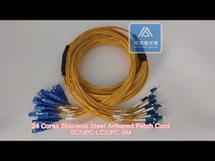 24 πυρήνες από ανοξείδωτο χάλυβα θωρακισμένο patch jumper SC-LC κίτρινο LSZH