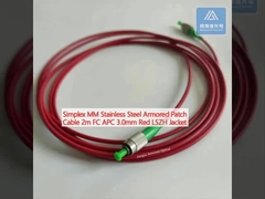 Simplex MM Ατσάλινο Ατσάλινο Καλώδιο 2m FC APC 3,0mm Κόκκινο Jacket LSZH
