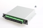 Οπτικό PLC 130x100x25mm διαιρετών καρτών θραυστών ινών θραυστών 1x8 PLC κιβωτίων Sc/APC LGX
